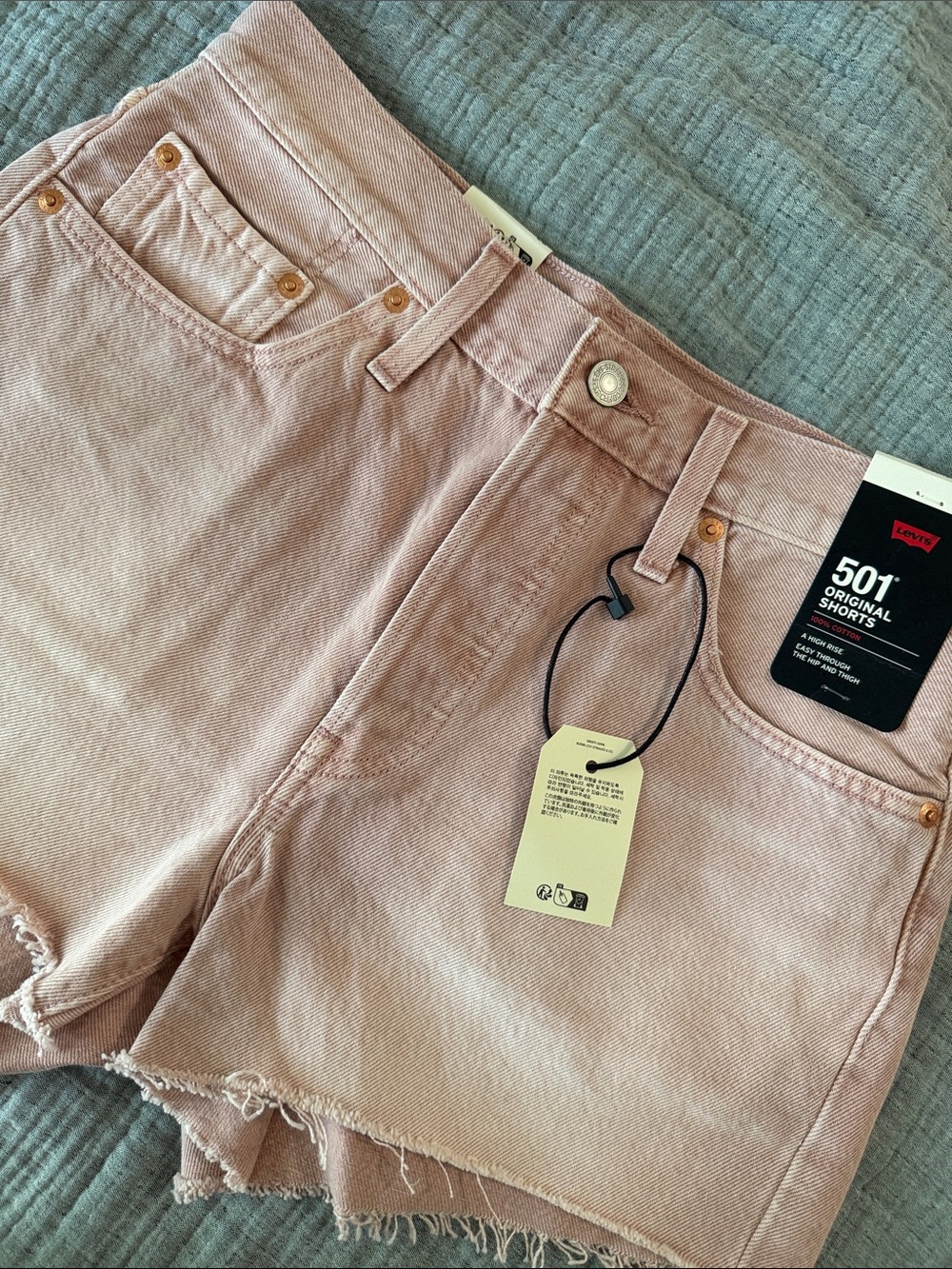 Levi's Pink Denim Cutoff 501 High-Rise Shorts